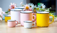 ABB - 8oz Enamel Look Cappuccino Mug: Rustic Pink