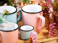 ABB - 8oz Enamel Look Cappuccino Mug: Rustic Pink
