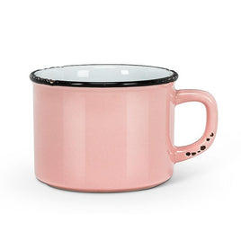 ABB - 8oz Enamel Look Cappuccino Mug: Rustic Pink