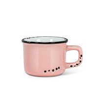 ABB - 3oz Enamel Look Espresso Mug: Rustic Pink