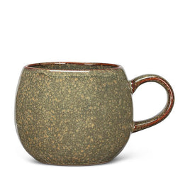ABB - 14oz Round Stoneware Mug: Speckled Green