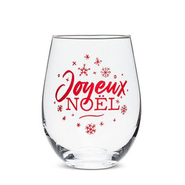 ABB - 14oz Stemless Wine Glass: Joyeux Noel