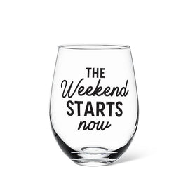 ABB - 14oz Stemless Wine Glass: The Weekend Starts Now