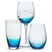 ABB - 18oz Stemless Wine Glass: Etched Fish
