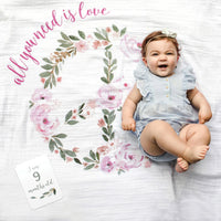 Lulujo - Baby's 1st Year Milestone Blanket: All You Need Is Love
