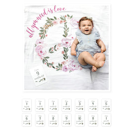 Lulujo - Baby's 1st Year Milestone Blanket: All You Need Is Love