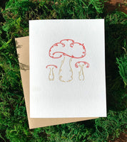 Arquoise Press - Letterpress Card: Mushrooms