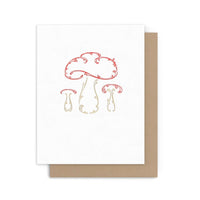 Arquoise Press - Letterpress Card: Mushrooms