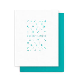 Arquoise Press - Letterpress Card: Congratulations Confetti