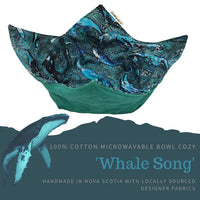 Cool Hand Nukes - 100% Cotton Microwavable Bowl Cozy: Whale Song