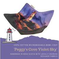 Cool Hand Nukes - 100% Cotton Microwavable Bowl Cozy: Peggy's Cove Violet Sky