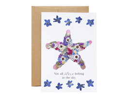 SAB - 5X7 Pressed Flower Greeting Card: Starfish Flowers