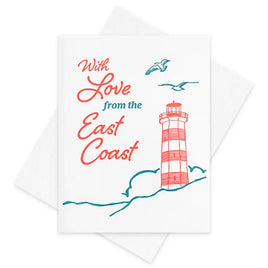 Inkwell Originals - Letterpress Greeting Card: With Love, From The East Coast