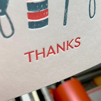 Inkwell Originals - Letterpress Greeting Card: Thanks, Buoys