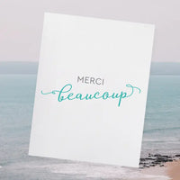 Inkwell Originals - Letterpress Greeting Card: French Thanks (Merci Beaucoup)