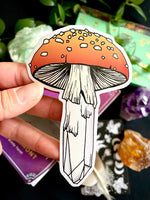 Meli The Lover - Waterproof Vinyl Sticker: Mushroom Crystal