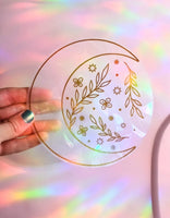 PK - Suncatcher Decal Sticker (Makes Rainbows): Floral Moon