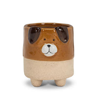 ABB - Small Ceramic Planter: Brown Dog On Legs