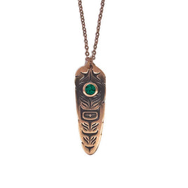 NNW - Sacred Feather Necklace: Emerald by Simone Diamond
