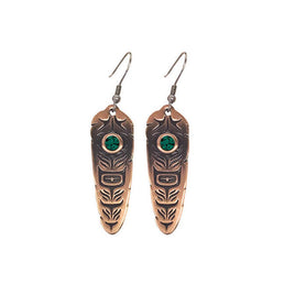 NNW - Sacred Feather Earrings: Emerald by Simone Diamond