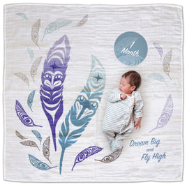 NNW - Baby Blanket & Milestone Set: Feathers by Simone Diamond