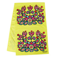 ODCA - Cooling Art Towel: Floral on Yellow by Norval Morrisseau