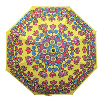 ODCA - Collapsible Umbrella: Floral on Yellow by Norval Morrisseau