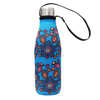 ODCA - 500ml Stainless Steel Water Bottle and Sleeve: Flowers & Birds by Norval Morrisseau