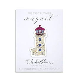 SAB - 3" Pressed Flower Magnet: Lighthouse