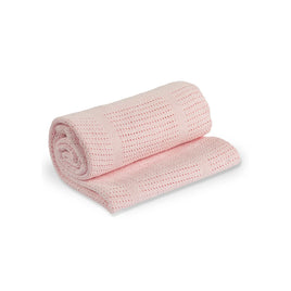 Lulujo - 100% Cotton Cellular Blanket: Baby Pink