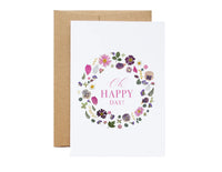 SAB - 5X7 Pressed Flower Greeting Card: Oh Happy Day