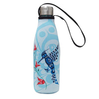 ODCA - 500ml Stainless Steel Water Bottle and Sleeve: Peace, Love & Happiness by Francis Dick