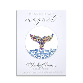 SAB - 3" Pressed Flower Magnet: Whale Tail
