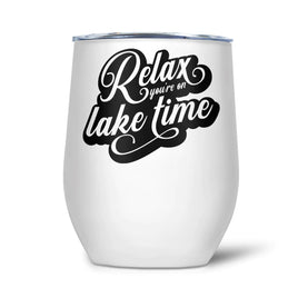 PTI - 12oz Insulated Wine Tumbler: Relax You're On Lake Time