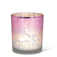 ABB - Glass Tealight Holder (Large): Ombre Pink Flower