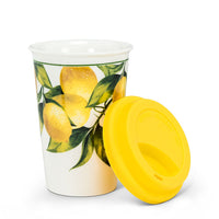 ABB - 12oz Ceramic & Silicone Travel Mug: Lemon Tree