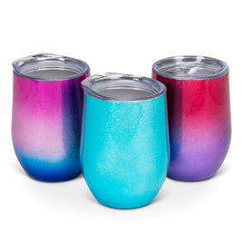 ABB - 12oz Insulated Wine Tumbler: Shimmery Purple/Pink (Shown on the right)