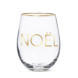 ABB - 14oz Stemless Wine Glass: Gold Foil Noel