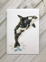Brin d'Ocean - Seaglass Greeting Card: Orca/Killer Whale