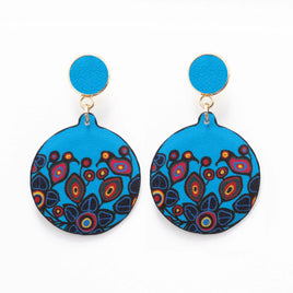 ODCA - Vegan Leather Earrings: Flowers and Birds by Norval Morrisseau