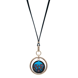 ODCA - Vegan Leather Two-Way Necklace: Flowers and Birds by Norval Morrisseau