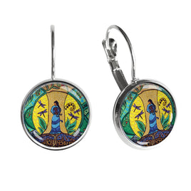 ODCA - Dome Artist Earrings: Strong Earth Woman by Leah Dorion