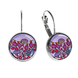 ODCA - Dome Artist Earrings: Woodland Floral by Norval Morrisseau