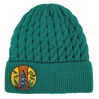 ODCA - Embroidered Knitted Hat: Strong Earth Woman by Leah Dorion