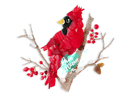 Brin d'Ocean - Seaglass Greeting Card: Cardinal