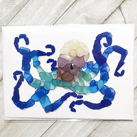 Brin d'Ocean - Seaglass Greeting Card: Blue Octopus