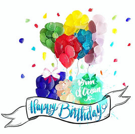 Brin d'Ocean - Seaglass Greeting Card: Happy Birthday Balloons