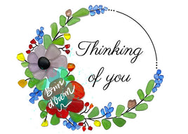 Brin d'Ocean - Seaglass Greeting Card: Thinking Of You (Wreath)