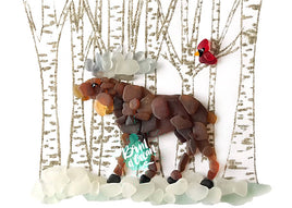 Brin d'Ocean - Seaglass Greeting Card: Moose & Cardinal