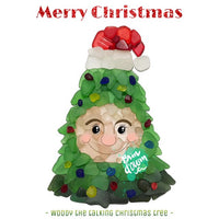 Brin d'Ocean - Sea Glass Greeting Card: Woody the Talking Christmas Tree